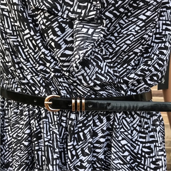 AB Studio Ruffle Front Belted Dress - Picture 2 of 8